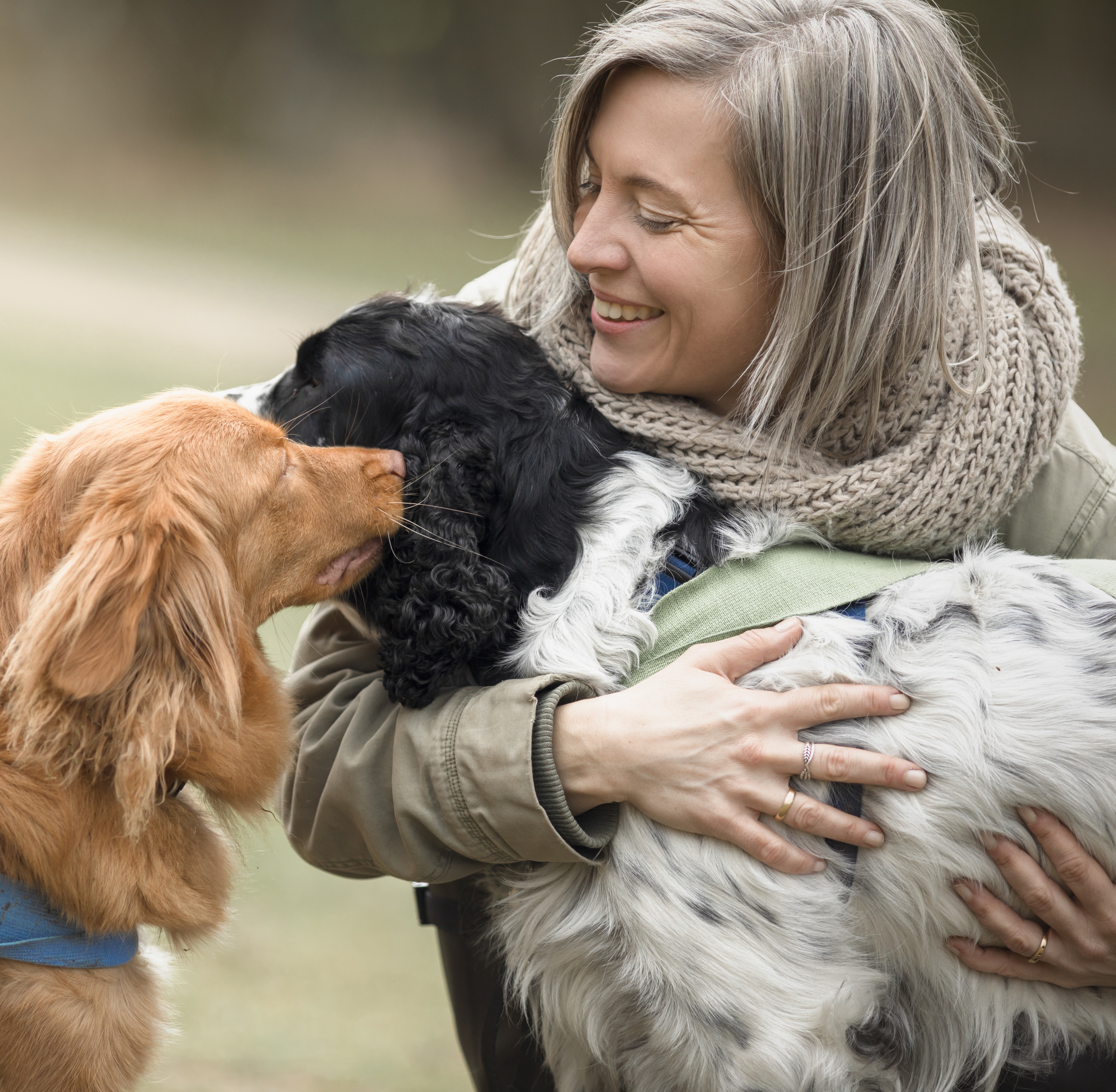 Christine van Leeuwenstijn walking her dog